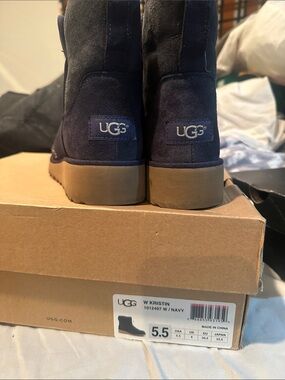 UGG Navy Suede Kristin Short Boot